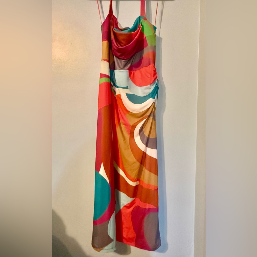 Anthropologie Multicolor Abstract Print Midi Dress - Picture 3 of 15